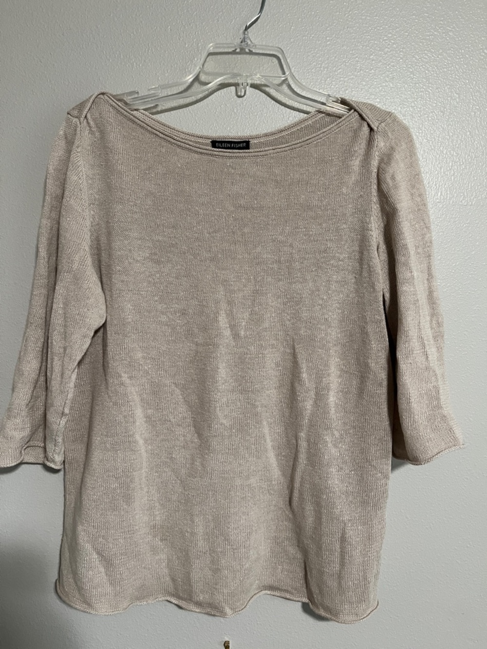Eileen Fisher Organic Linen Boatneck Knit Top